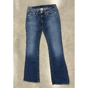 True Religion Women's Billy Bootcut Jeans Size 31 Blue Made in USA Denim